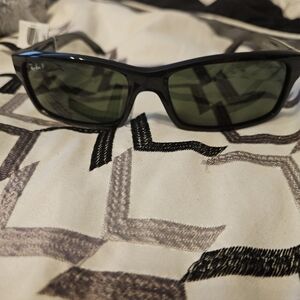 Ray-Ban Black Sunglasses with Green Lenses